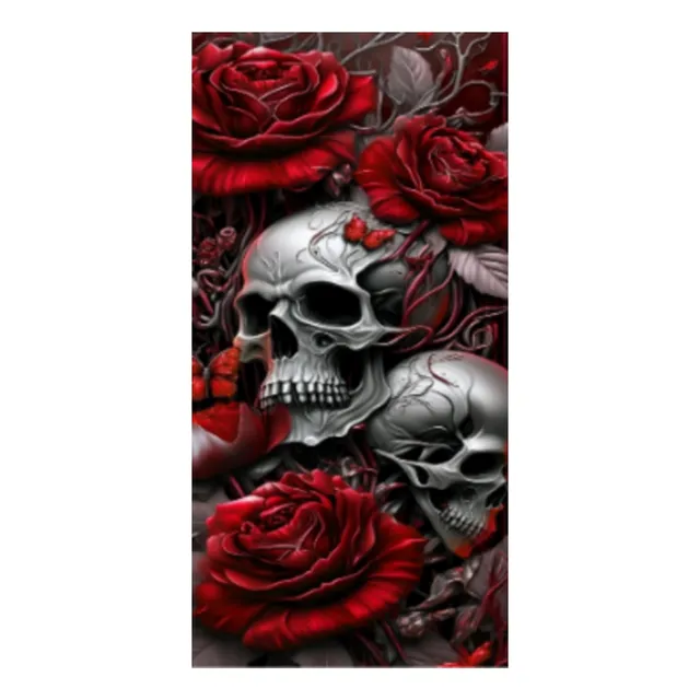 Calcos Parantes Impresos Calaveras Flores Rojas