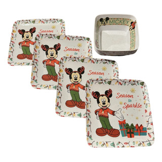 Vajilla Navideña Melamina Mickey Mouse Disney Vajilla Navideña Melamina Mickey Mouse Disney