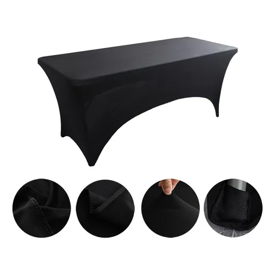 Funda De Mantel Tela Spandex 180*75*75 Cm Para Evento Color Negro