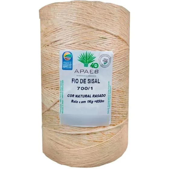 Fio Cordão Sisal Natural Rolo 650mts Convite Tag Acab Fino