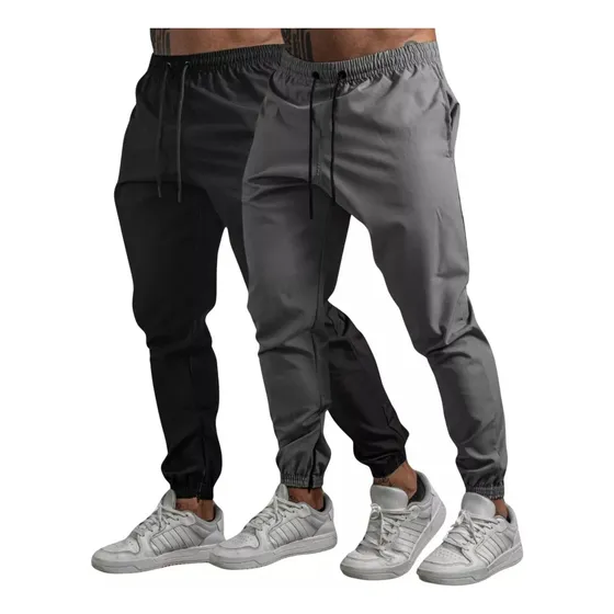 Calça Jogger Tactel Impulse Duas Unidades Preta / Cinza
