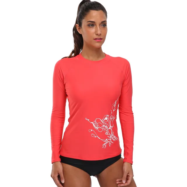 Beautyin Bañador Manga Larga Para Dama Upf 50 Rash Guard