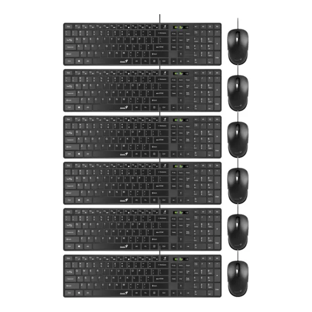 Pack X6 Combo Kit Teclado Y Mouse Usb Genius C126 Mayoristas