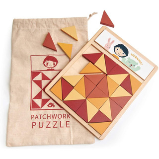 Tender Leaf Toys Wooden Patchwork Quilt Puzzle Create An I Tender Leaf Toys Wooden Patchwork Quilt Puzzle Create An I