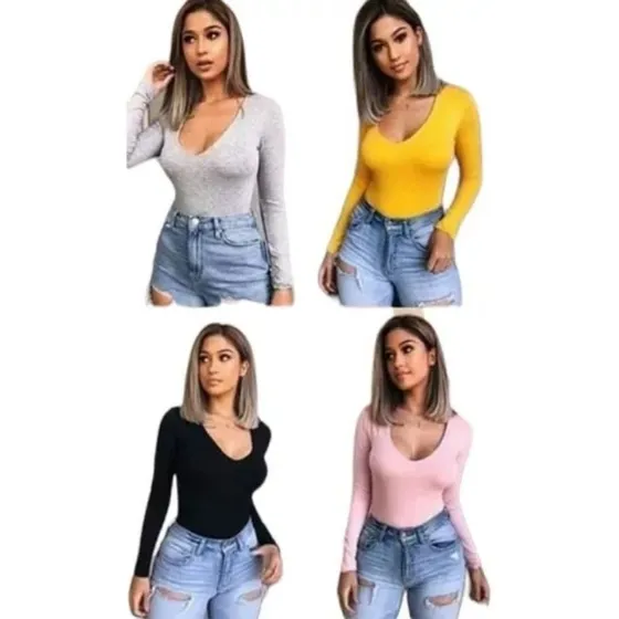 Body, Bodysuit, Enterizo De Dama Manga Larga 