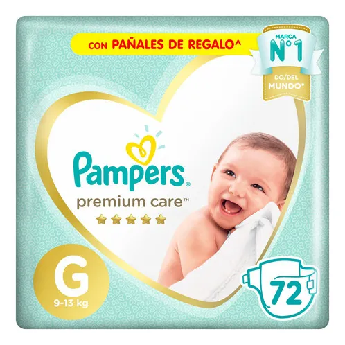Pañales Pampers Premium Care G 72 un tamaño grande