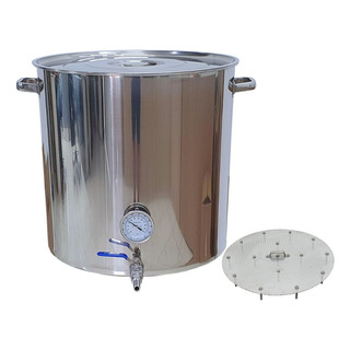 Panela Inox 125 Litros Kit C/ Válvula Termômetro Fundo Falso Panela Inox 125 Litros Kit C/ Válvula Termômetro Fundo Falso