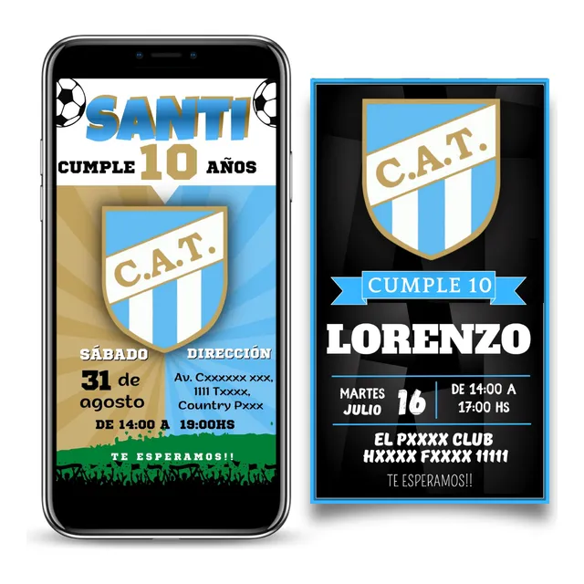 Tarjeta Invitación Digital Futbol Atlético Tucumán Arg