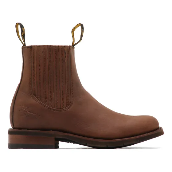 Botin Vaquero Charro Hombre Baronboot Piel Cafe Antiderrapan