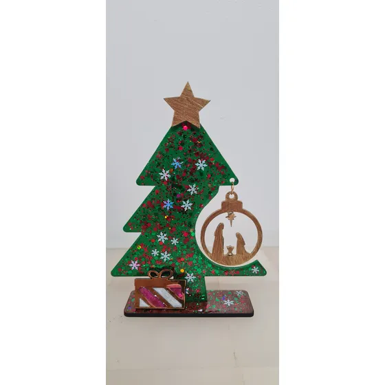 Arbol De Navidad En Mdf Con Acabados En Resina