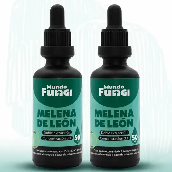 Pack X2 Extracto De Hongo Melena De León 50 Ml | Mundo Fungi Natural | Foco y Memoria