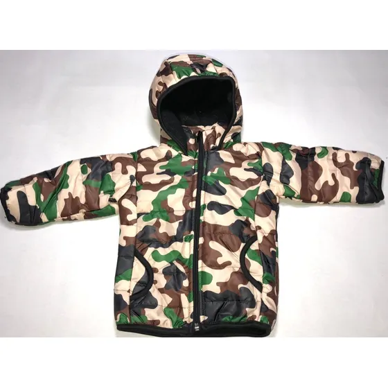 Campera De Bebe Varón Inflable Forrada En Polar Con Capucha