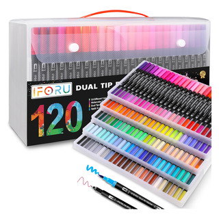Marcadores 120 Colores Plumones Punta Pincel Doble Punta Iforu Marcadores 120 Colores Plumones Punta Pincel Doble Punta Iforu