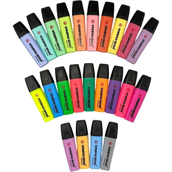 Marcatextos Stabilo Boss Original Pastel Y Neón 23 Colores.