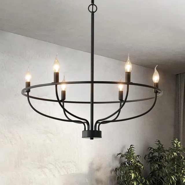 Candelabro 32  6 Luz Casa Campo Para Entrada Techo Alto Sala