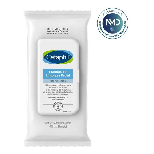 Toallitas De Limpieza Facial Para Piel Sensible Cetaphil 25p Momento De Aplicación Día/noche