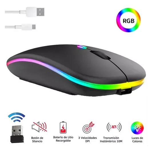 Mouse Inalambrico Recargable Rf-6800c Bluetooth