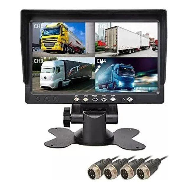 Monitor 7 Pulgadas P/ 4 Camaras 4 Canales 4 Pines 