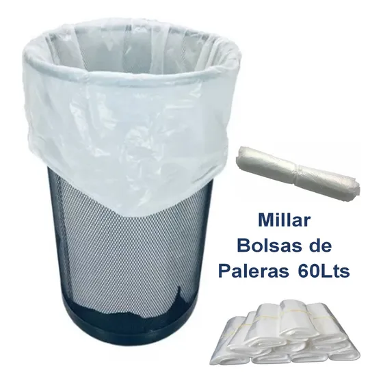 Bolsas 60litros Blancas Papeleras Tobitas X 1000 Unid Millar