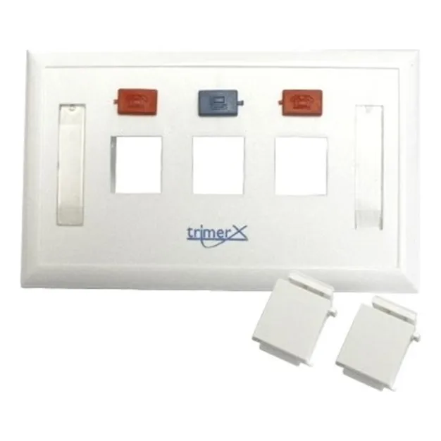 Pack 10 Face Plate Horizontal 1-2-3 Trimerx