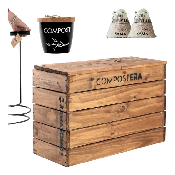 Compostera + Bio Tacho + Aireador + Lombrices