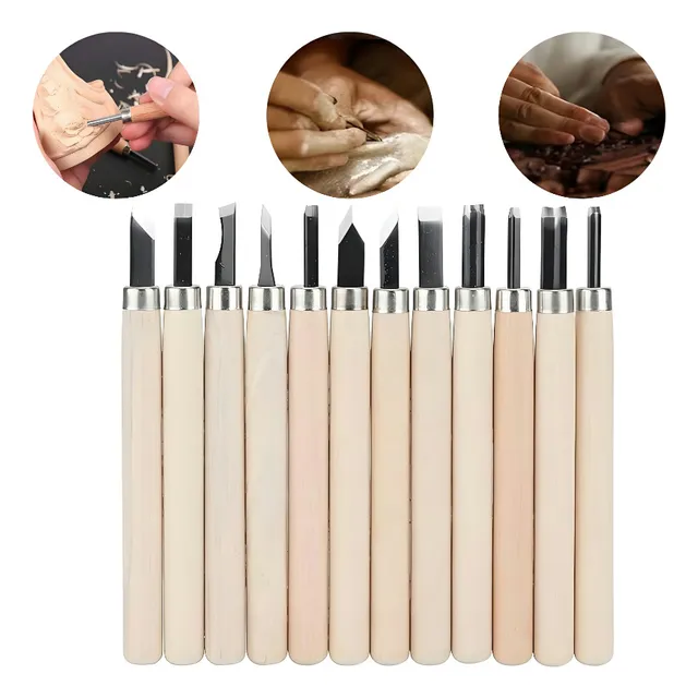 Eonspark Juego 12 Piezas Tallado Madera Carpintero Herramienta Gubias Madera Herramientas Manuales Formones Para Tallar Madera Gubias Para Madera