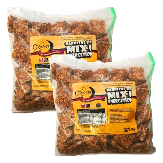 Combo X2 Orann Barritas Mix Energético 1 Kg Apto Vegano