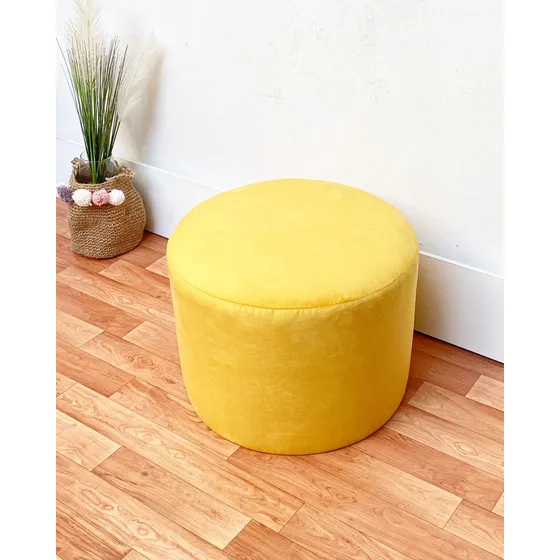 Puff Redondo Xl Grande Moderno Pana Lino Sillon Camastro