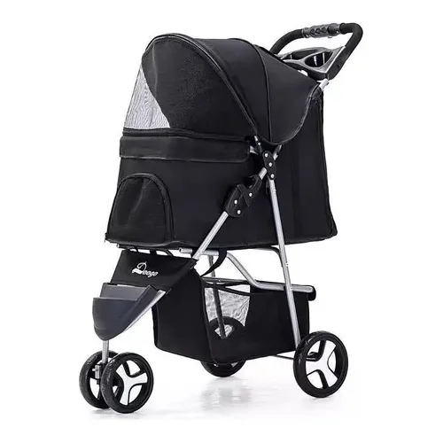 Coche De 3 Ruedas Para Mascotas Negro