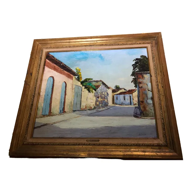 Cuadro Al Oleo De Luis Sacco Calle De Cua Edo Miranda