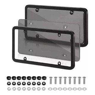 Par De Cubre Placa Automotriz Micas Trasparentes Universal Par De Cubre Placa Automotriz Micas Trasparentes Universal