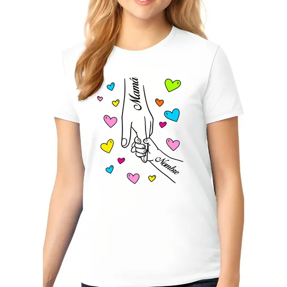 Franela Día De Las Madres Mamá Estampada Manos Personalizada