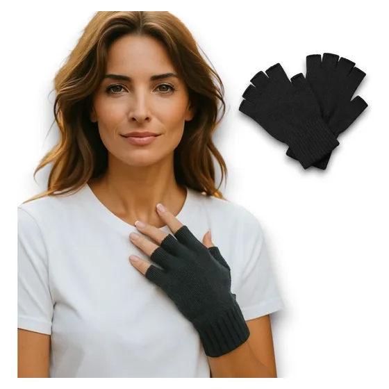 Par De Luva Térmica Lã Sem Dedo Frio Inverno Celular Touch