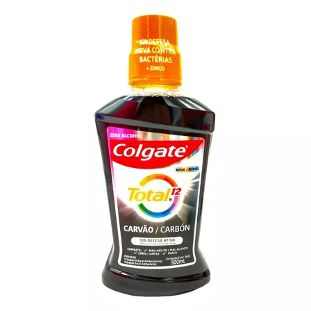 Colgate Enjuague Bucal Total 12 Carbón 500ml