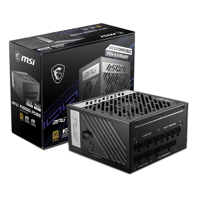 Fuente De Alimentación Msi Mpg A1000g Pcie 5 Y Atx 3.0 1000w