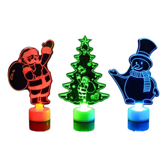 Luzes Noturnas Led, Lâmpada Boneco De Neve Colorida Piscando