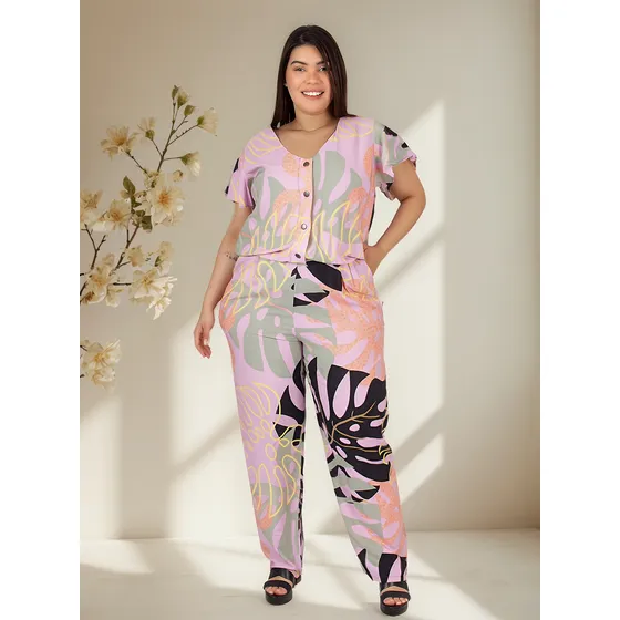 Mono Largo Mujer Poplin Estampado Enterito Onara Rubi