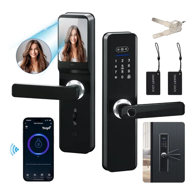Cerradura Electrónica Digital Inteligente Wifi Tuya App Con Cámara Espesor De La Puerta Recomendado 40-65mm Derecha/lzquierda