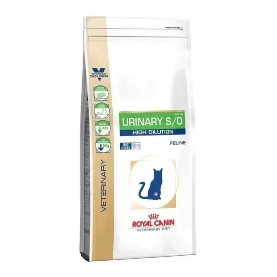 Alimento Royal Canin Veterinary Diet Feline Urinary S/O High Dilution UHD 34 para gato adulto de raza pequeña sabor mix de 7.5 kg
