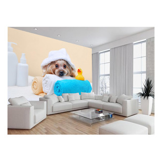 Papel De Parede Animal Cão Petshop Banho Tosa 3m² Anm378 Papel De Parede Animal Cão Petshop Banho Tosa 3m² Anm378