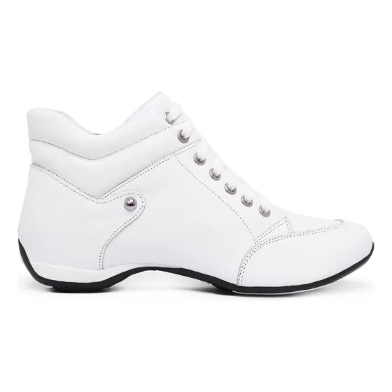 Tênis Feminino Botinha Couro Legitimo Super Confortável