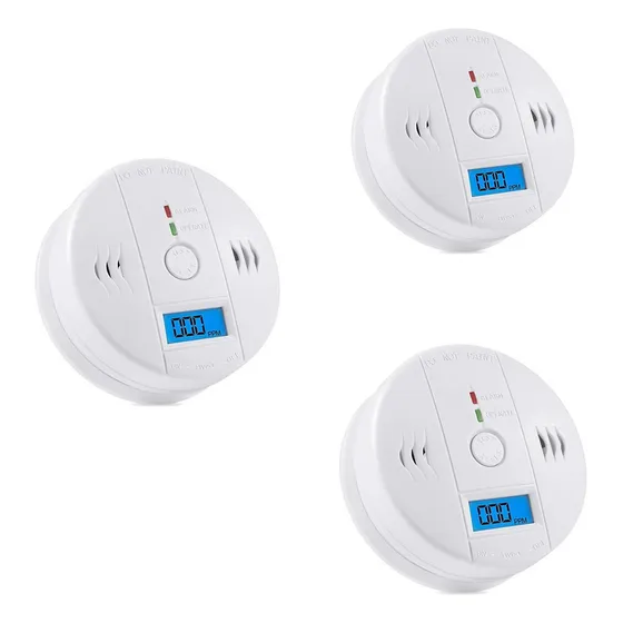 3pcs Alarma Detector De Gas Y Humo Monoxido De Carbono