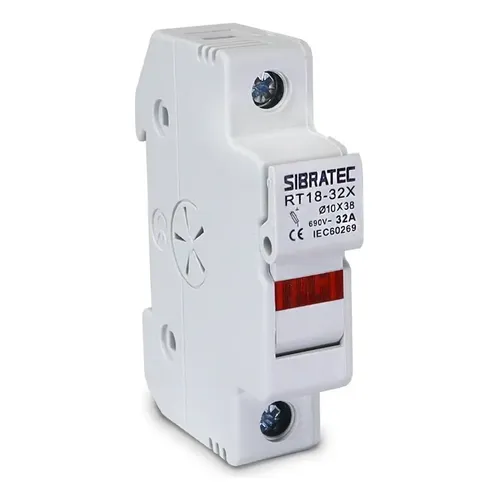 Porta Fusível Cartucho Sibratec RT18-32 32A 690V 10x38mm Trilho