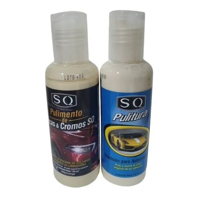Combo Pulitura 120cc Sq + Limpia Faros Micas 120cc Sq Carros