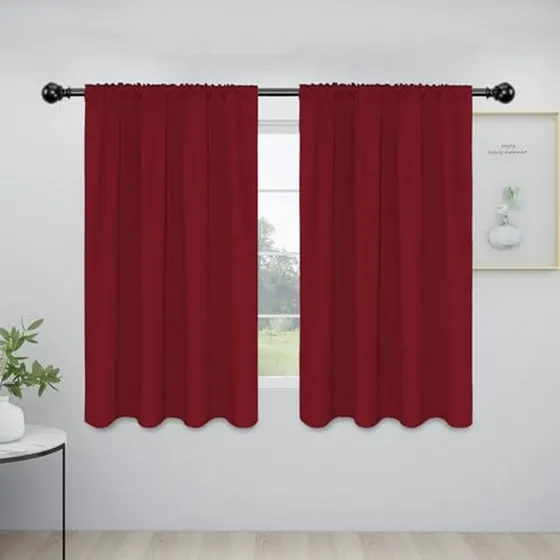 Cortinas Opacas Rojo Navidad   Para Dormitorio Y Sala