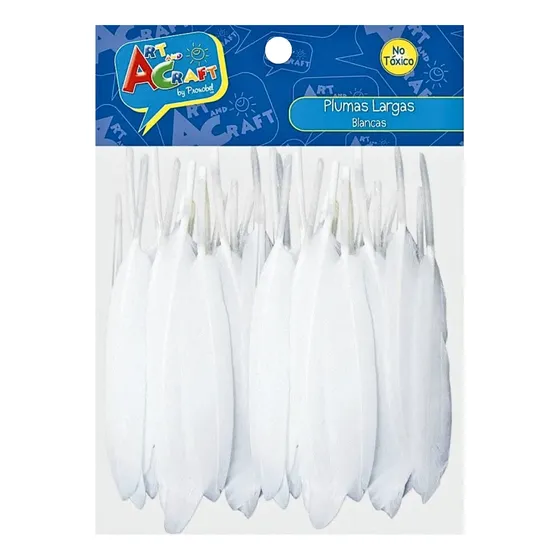 Plumas Decorativas Largas 50pcs Blanco Art & Craft Blanco