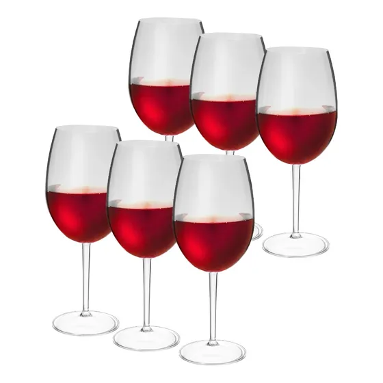 Taça De Vinho 600ml 12pçs Acrilico Alta Qualidade Neoplas