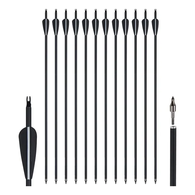 6 Unidades Flecha Carbono Punta Removible