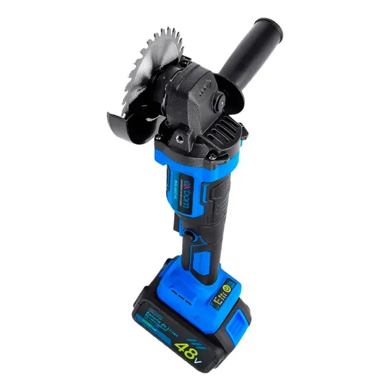Lixadeira Esmerilhadeira Angular 48v 25 Peças 2 Baterias Azul 50 60 Hz 127/220V Alta Potencia Exbom Mql-Ea3100