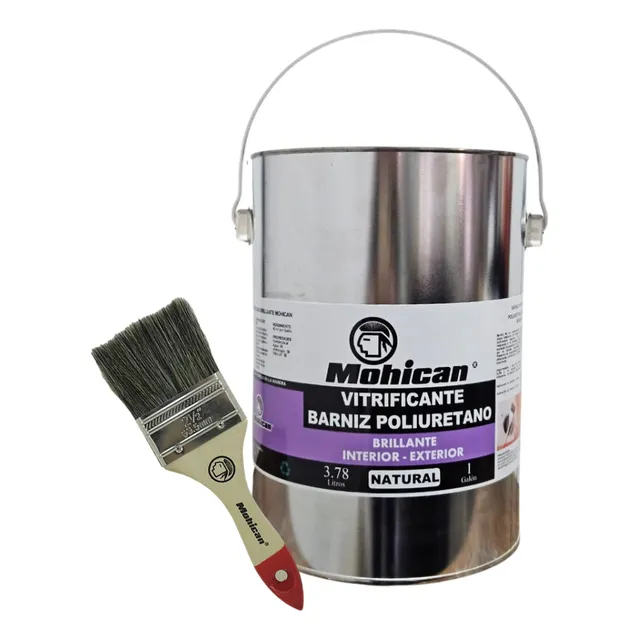 Vitrificante Barniz Poliuretano Natural 1gl + Brocha 2 1/2''